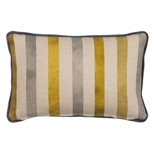 Cushion Beige Ocre Flowers 45 x 30 cm