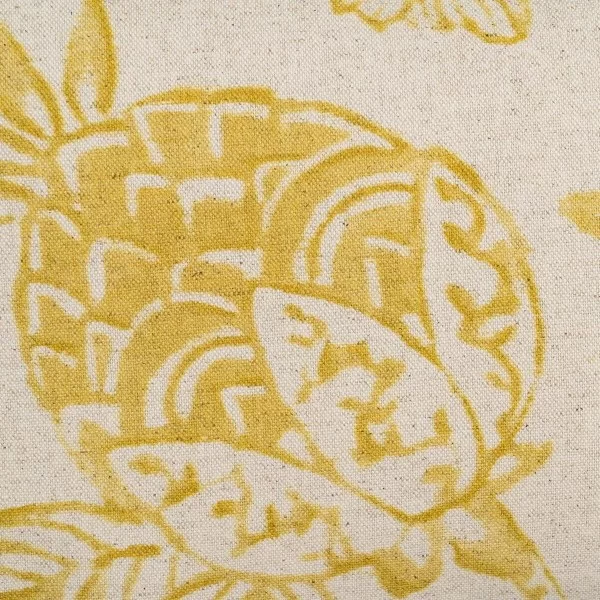 Cushion Beige Ocre Flowers 45 x 30 cm