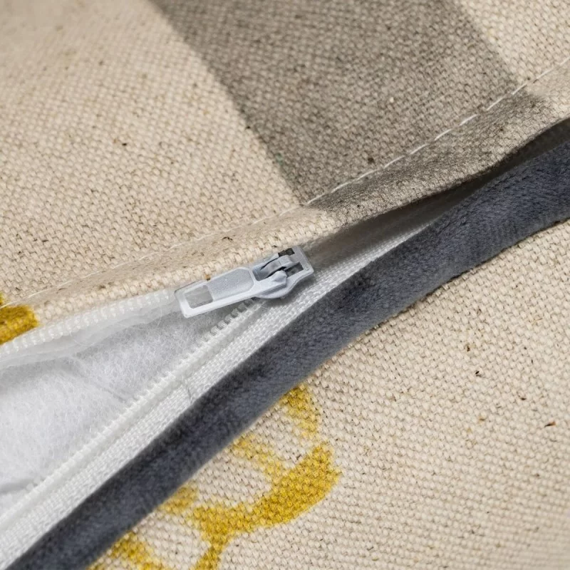 Cushion Beige Ocre Flowers 45 x 30 cm