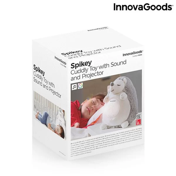 Hedgehog Soft Toy with White Noise and Nightlight Projector Spikey InnovaGoods V0103194 White (Refurbished B)