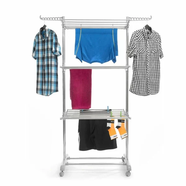 Folding Vertical Clothes Dryer with Wheels Folver InnovaGoods 24 Bars (Refurbished B)