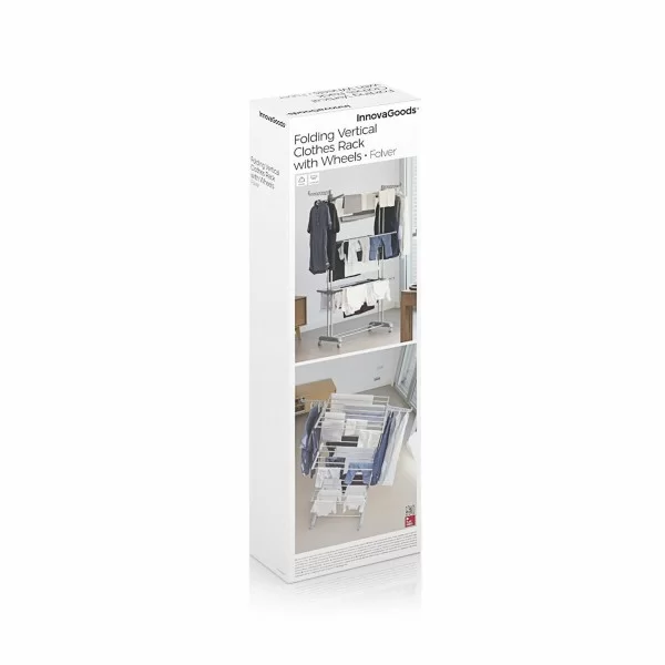 Folding Vertical Clothes Dryer with Wheels Folver InnovaGoods 24 Bars (Refurbished B)