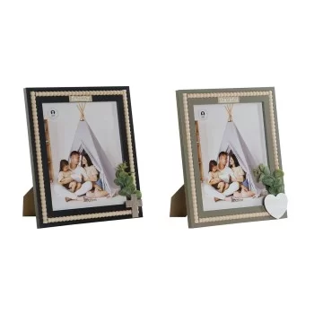Photo frame Home ESPRIT Black Green Natural Crystal MDF...