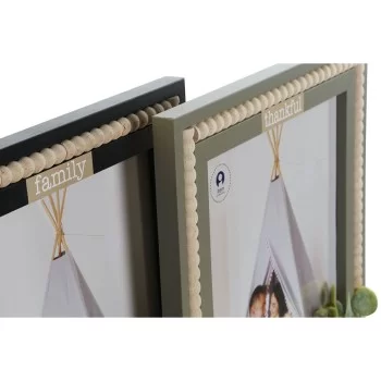Photo frame Home ESPRIT Black Green Natural Crystal MDF... 2