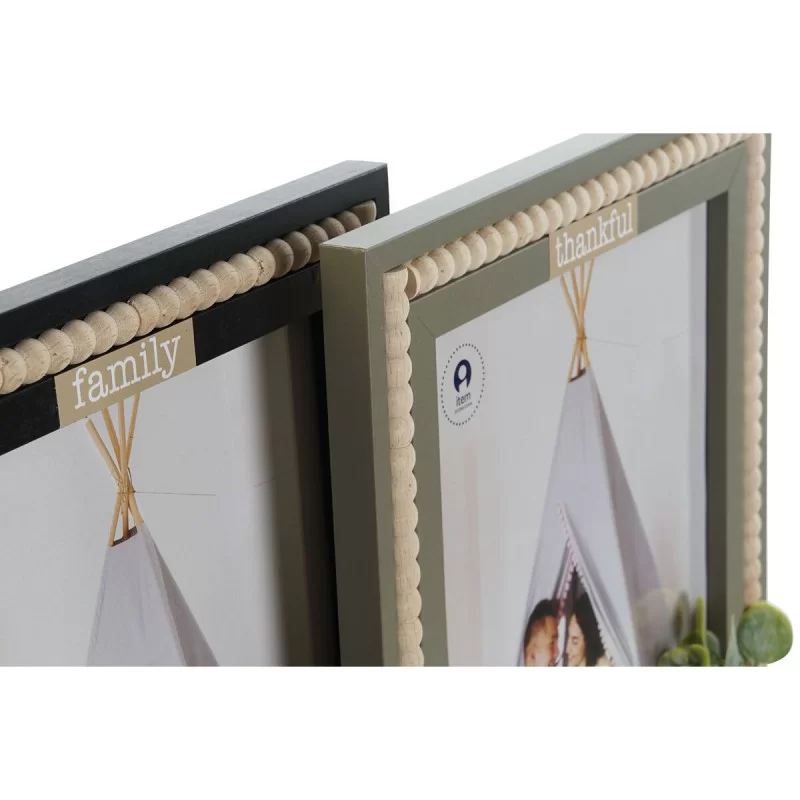Photo frame Home ESPRIT Black Green Natural...