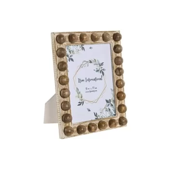 Photo frame Home ESPRIT White Brown Crystal Mango wood 21...