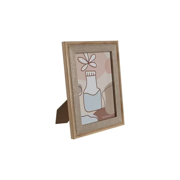 Photo frame Home ESPRIT Natural Aluminium MDF Wood Scandi 16 x 1,2 x 21,1 cm