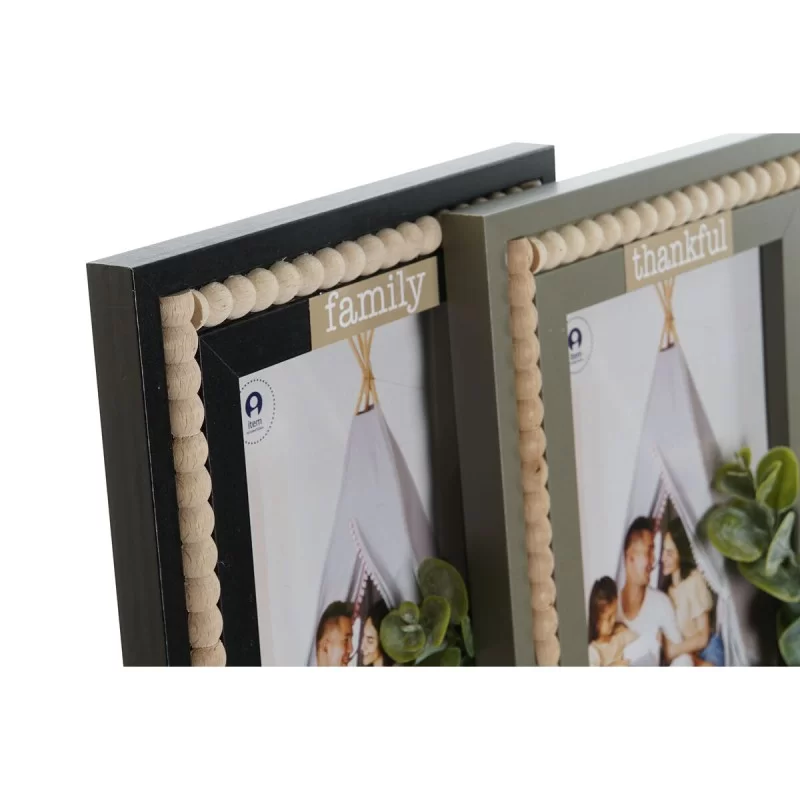 Photo frame Home ESPRIT Black Green Natural...