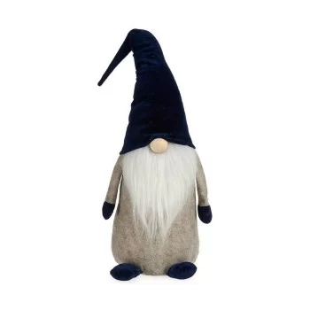 Decorative Figure Gnome Blue Grey White Wood Sand 14 x 48...