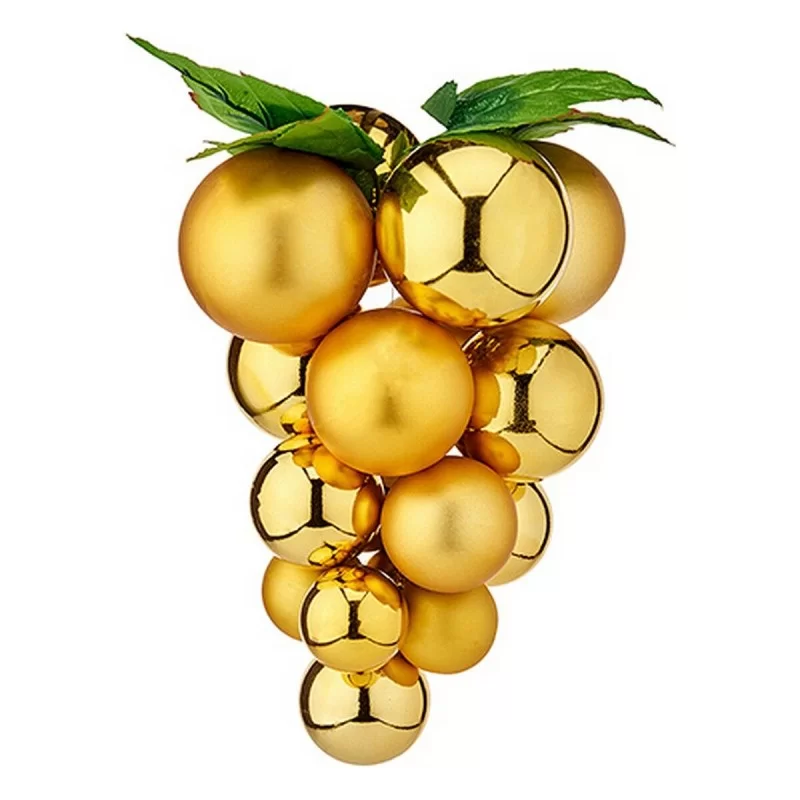 Christmas Bauble Grapes Golden Plastic 18 x 18 x 28 cm