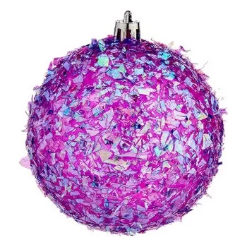 Christmas Baubles Ø 8 cm 6 Units Purple PVC
