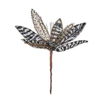 Decorative Flower Christmas Black White Plastic 25 x 27 x...