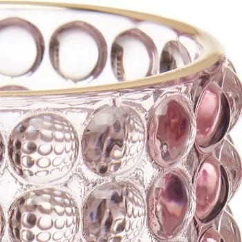 Candleholder Points Pink Golden Glass (8,5 x 12,5 x 8,5 cm) 2