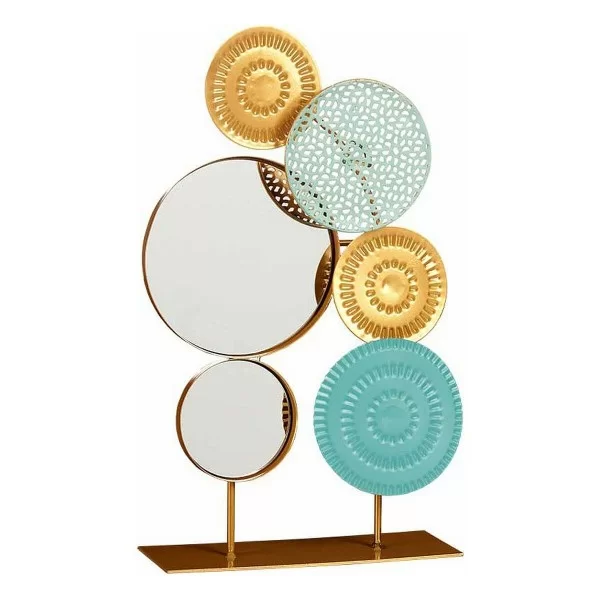 Decorative Figure Flowers Mural Crystal Metal (23 x 35,5 x 8 cm)