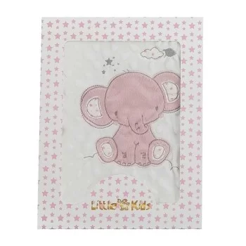 Baby blanket Elephant Pink Embroidery Double-sided 100 x...