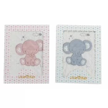 Baby blanket Elephant Pink Embroidery Double-sided 100 x... 2