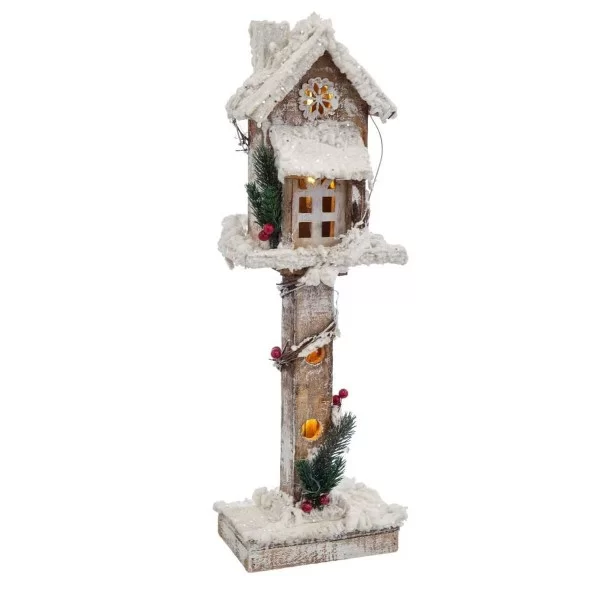 Christmas bauble White Beige Wood House 15 x 9 x 50 cm