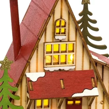 Christmas bauble Multicolour Wood House 14 x 9,3 x 14 cm 2