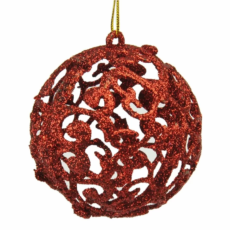 Christmas Baubles Red Plastic 6 x 6 x 6 cm (12...