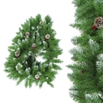 Christmas garland PVC Green Natural Pineapples 270 x 28 x...