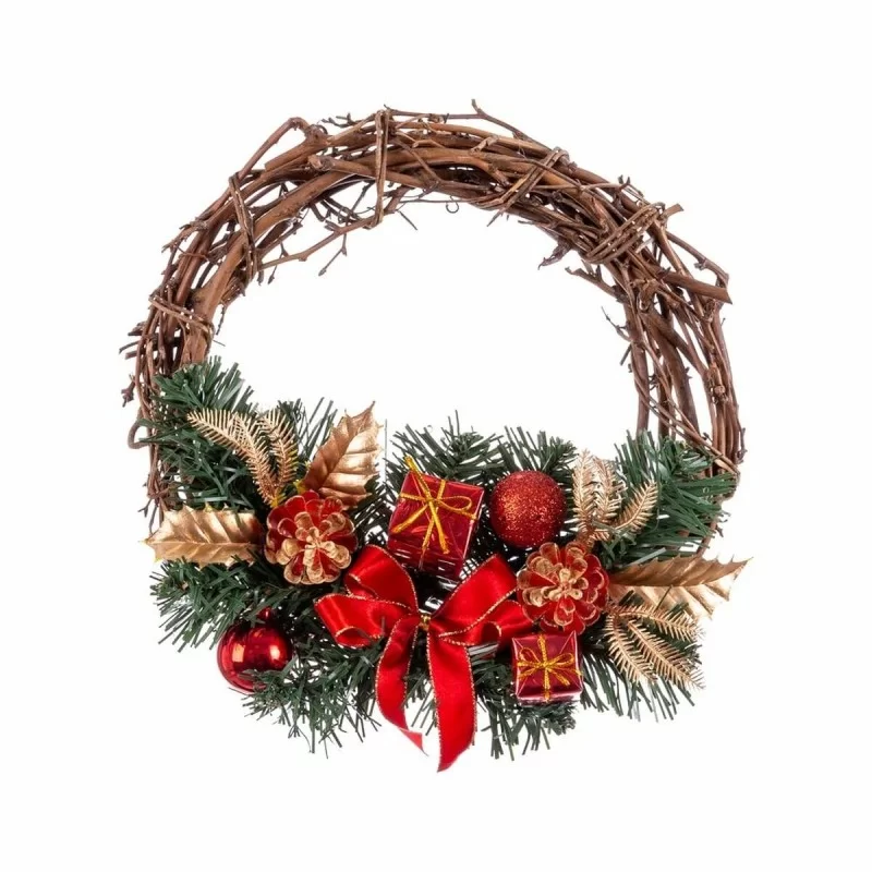 Advent wreathe Rattan Red Multicolour PVC 20 x...