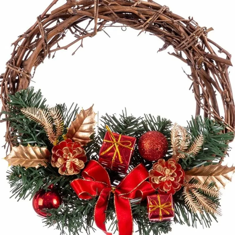 Advent wreathe Rattan Red Multicolour PVC 20 x...