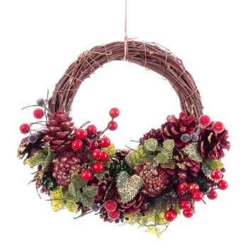 Advent wreathe Brown Red Multicolour Rattan Plastic Foam...