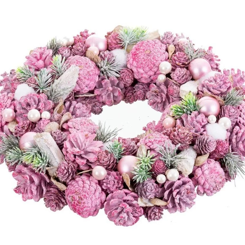 Advent wreathe Pink Multicolour Plastic Foam 34...
