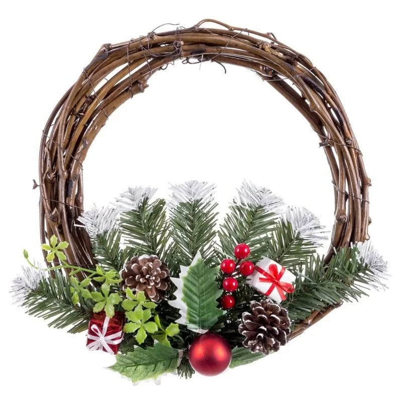 Advent wreathe Red Multicolour Rattan Plastic...
