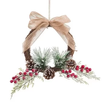Advent wreathe White Red Green Natural Rattan Plastic... 2