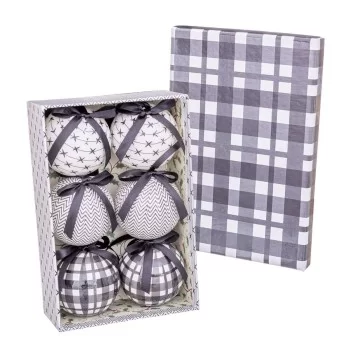Christmas Baubles White Grey Paper Polyfoam 7,5 x 7,5 x...