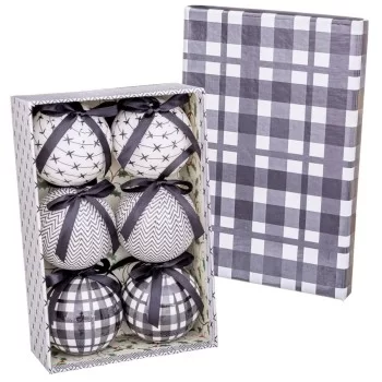 Christmas Baubles White Grey Paper Polyfoam 7,5 x 7,5 x... 2