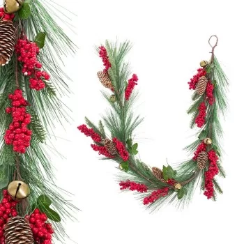Christmas garland Red Green Plastic Pineapples 140 cm 2