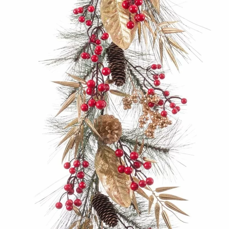 Christmas garland Multicolour Golden Plastic...