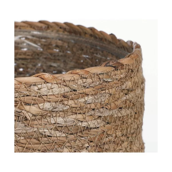 Set of Baskets Mica Decorations 3 Pieces Brown wicker