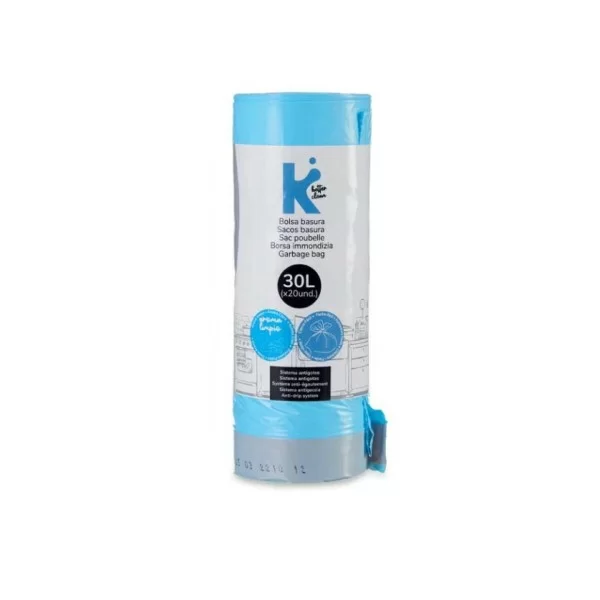 Rubbish Bags Self-closing Clean Clothes Blue Polyethylene 30 L