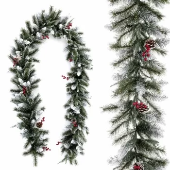 Christmas garland PVC White Red Green Pineapples 270 x 28...