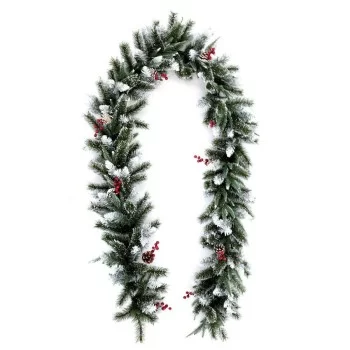 Christmas garland PVC White Red Green Pineapples 270 x 28... 2