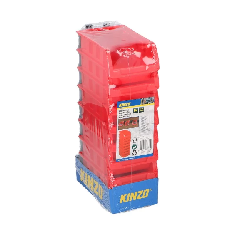 Set of Stackable Organising Boxes Kinzo Red 12...