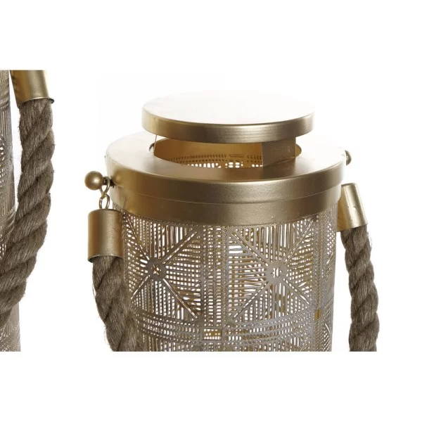 Table Mat Set DKD Home Decor (3 pcs) Golden Metal Jute (24 x 24 x 66 cm) 