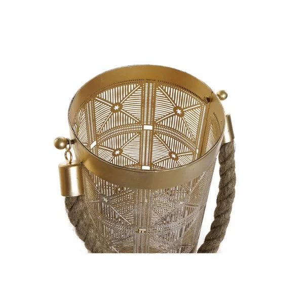 Table Mat Set DKD Home Decor (3 pcs) Golden Metal Jute (24 x 24 x 66 cm) 