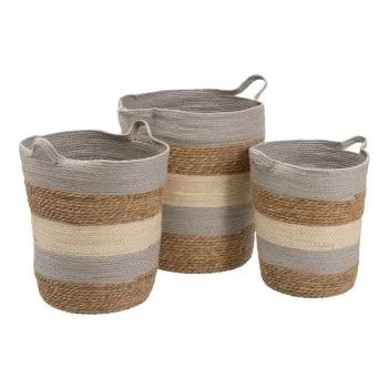 Set of Baskets Natural Grey Natural Fibre 48 x 48 x 42 cm...