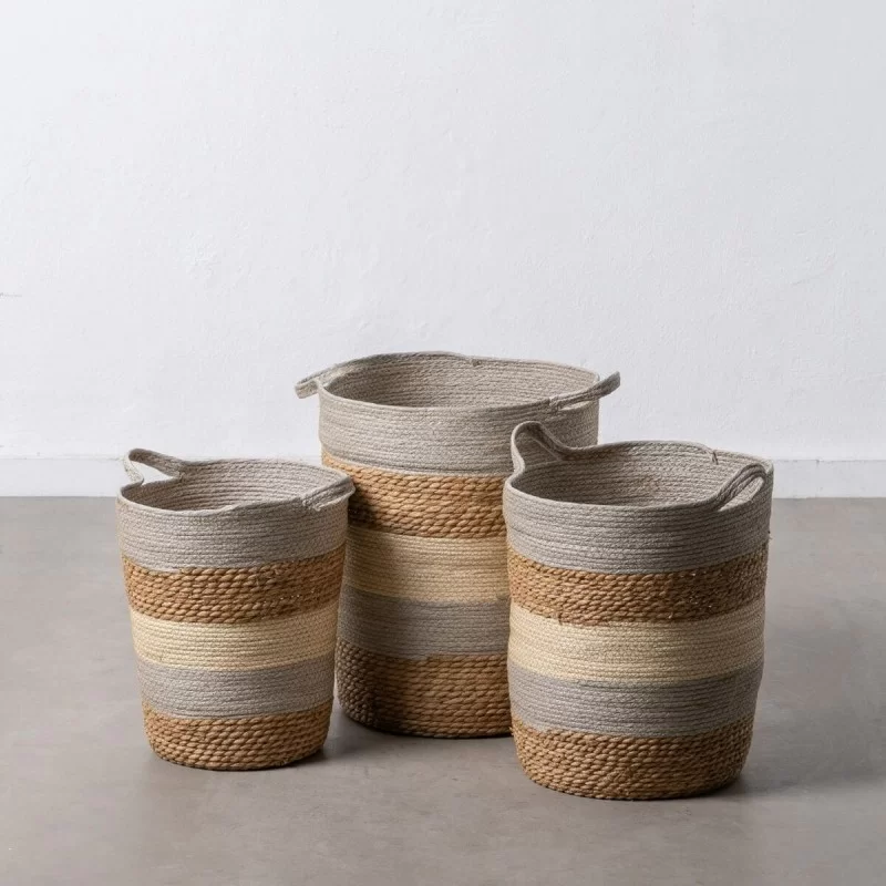 Set of Baskets Natural Grey Natural Fibre 48 x...