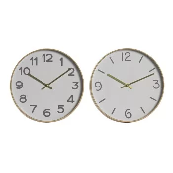 Wall Clock Home ESPRIT White Golden PVC 30 x 4 x 30 cm (2...