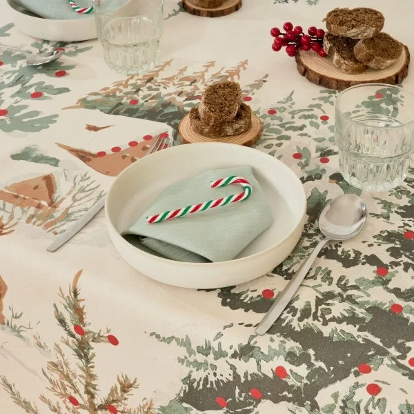 Stain-proof tablecloth Mauré Christmas Deer 240 x 155 cm