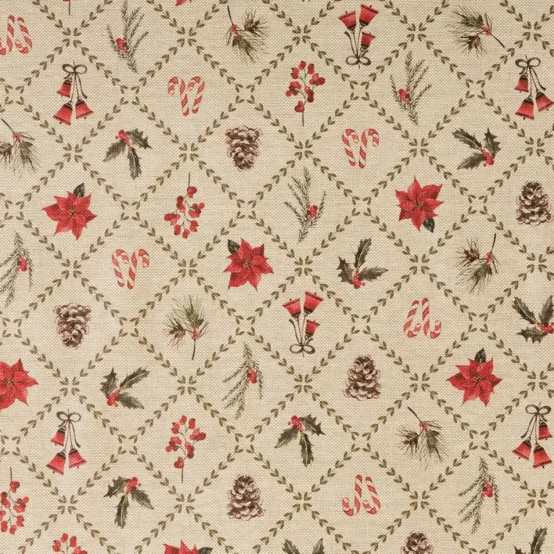Stain-proof tablecloth Mauré Christmas Flowers...