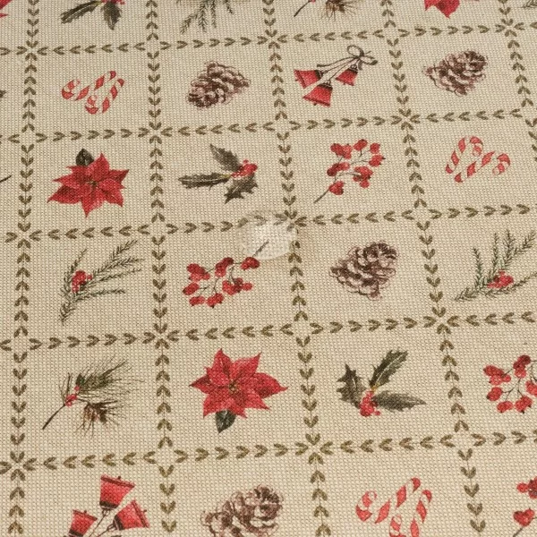 Stain-proof tablecloth Mauré Christmas Flowers 240 x 155 cm