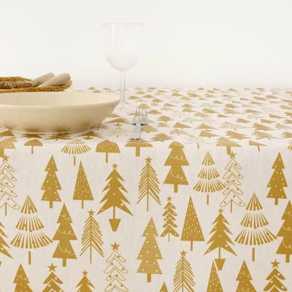 Stain-proof resined tablecloth Mauré Christmas 250 x 140 cm