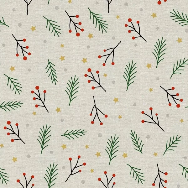 Stain-proof resined tablecloth Mauré Merry Christmas 100 x 140 cm