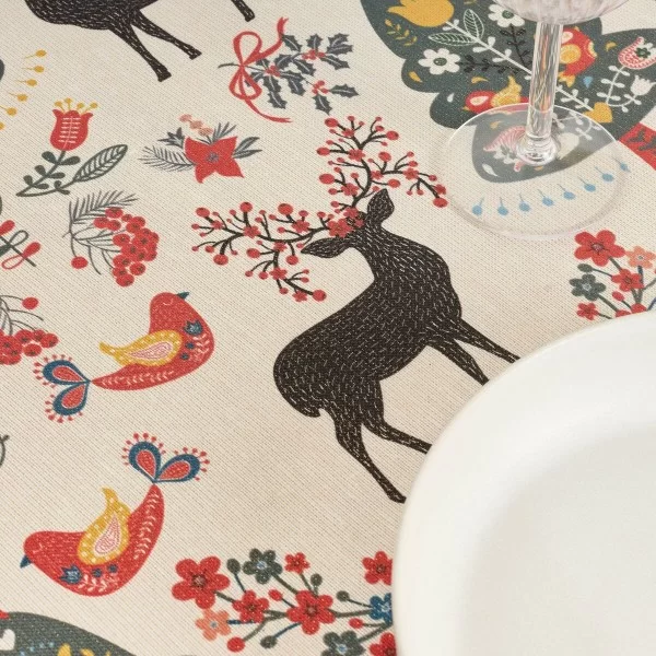 Stain-proof resined tablecloth Mauré Merry Christmas 100 x 140 cm